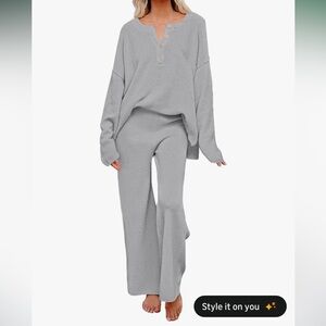 Pink Queen Gray Knit Lounge Set